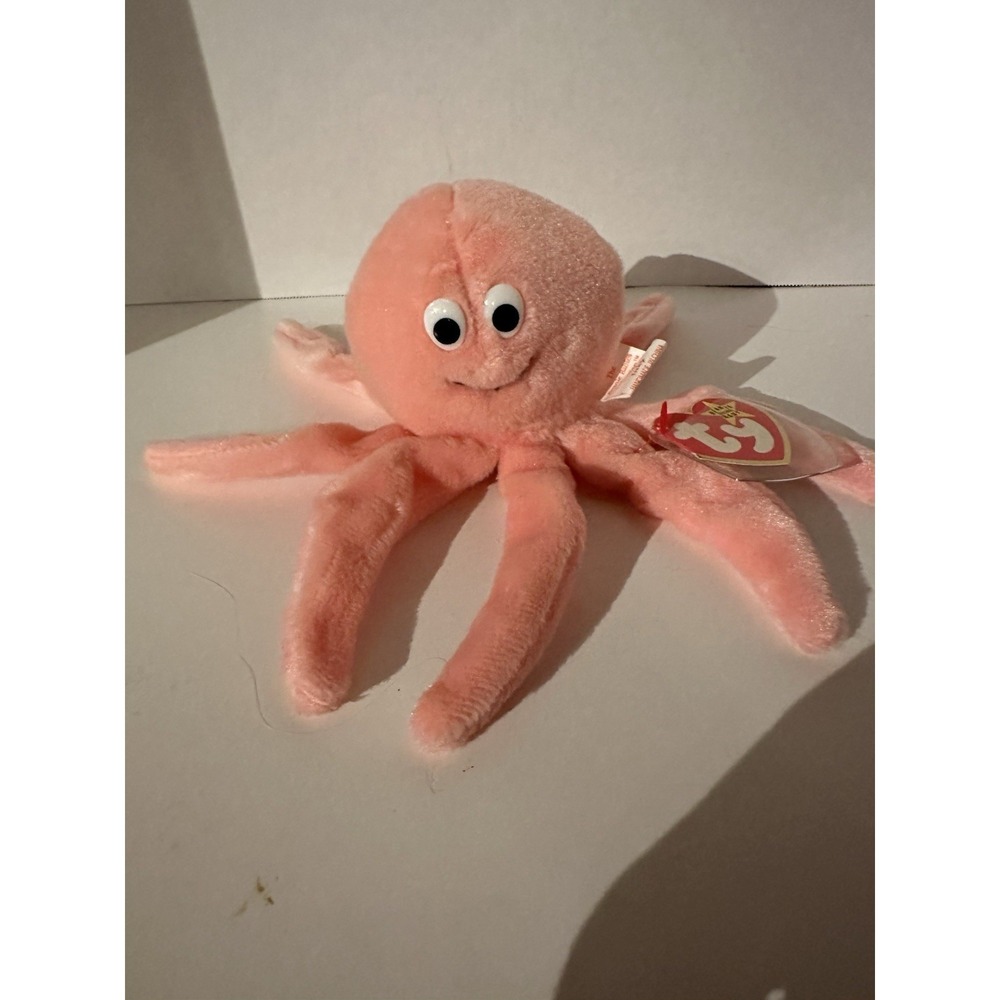 Ty Inky The Octopus Beanie Baby Pink with Tag 1993 PVC Pellets Mint Condition